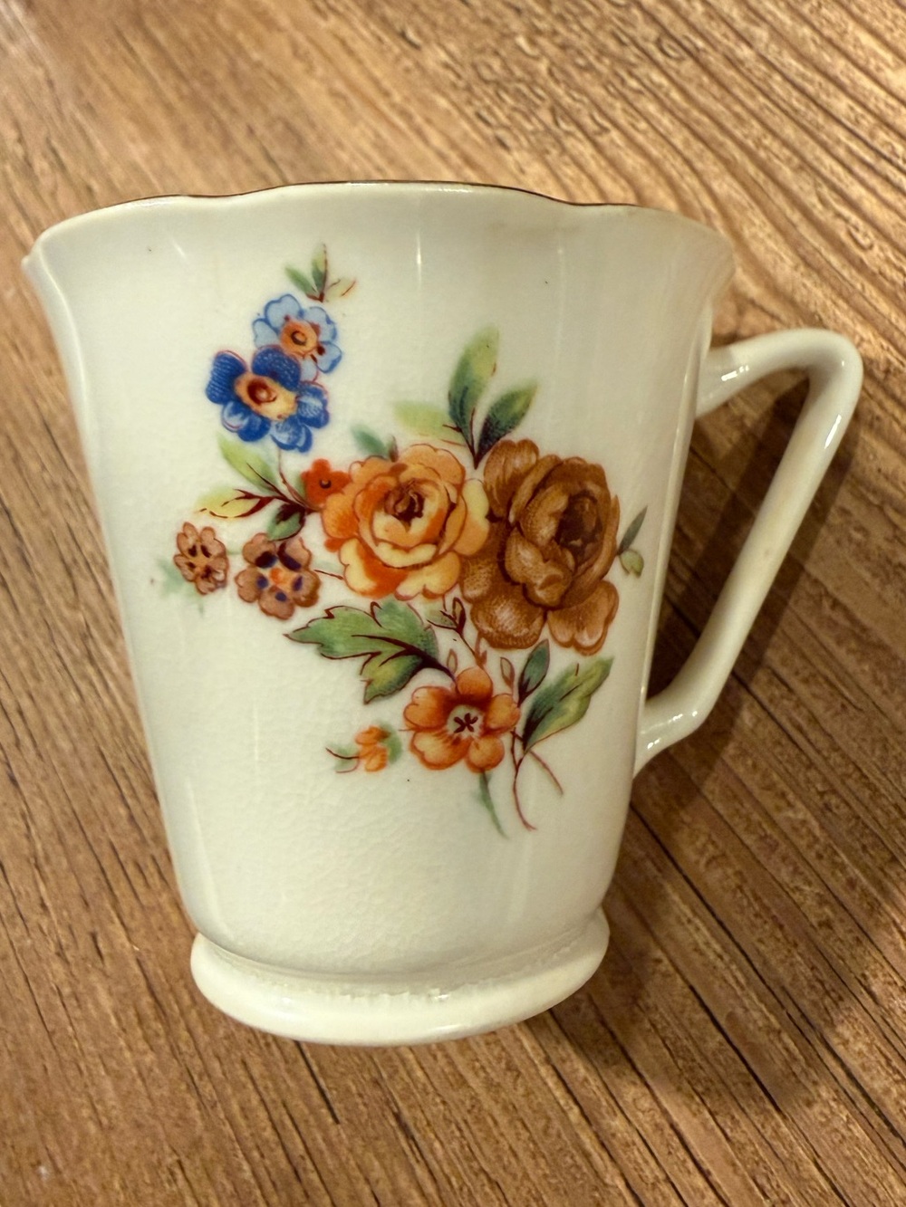 Vintage Royal Buxton Numbered Gold Rim floral tea cop Bone China England